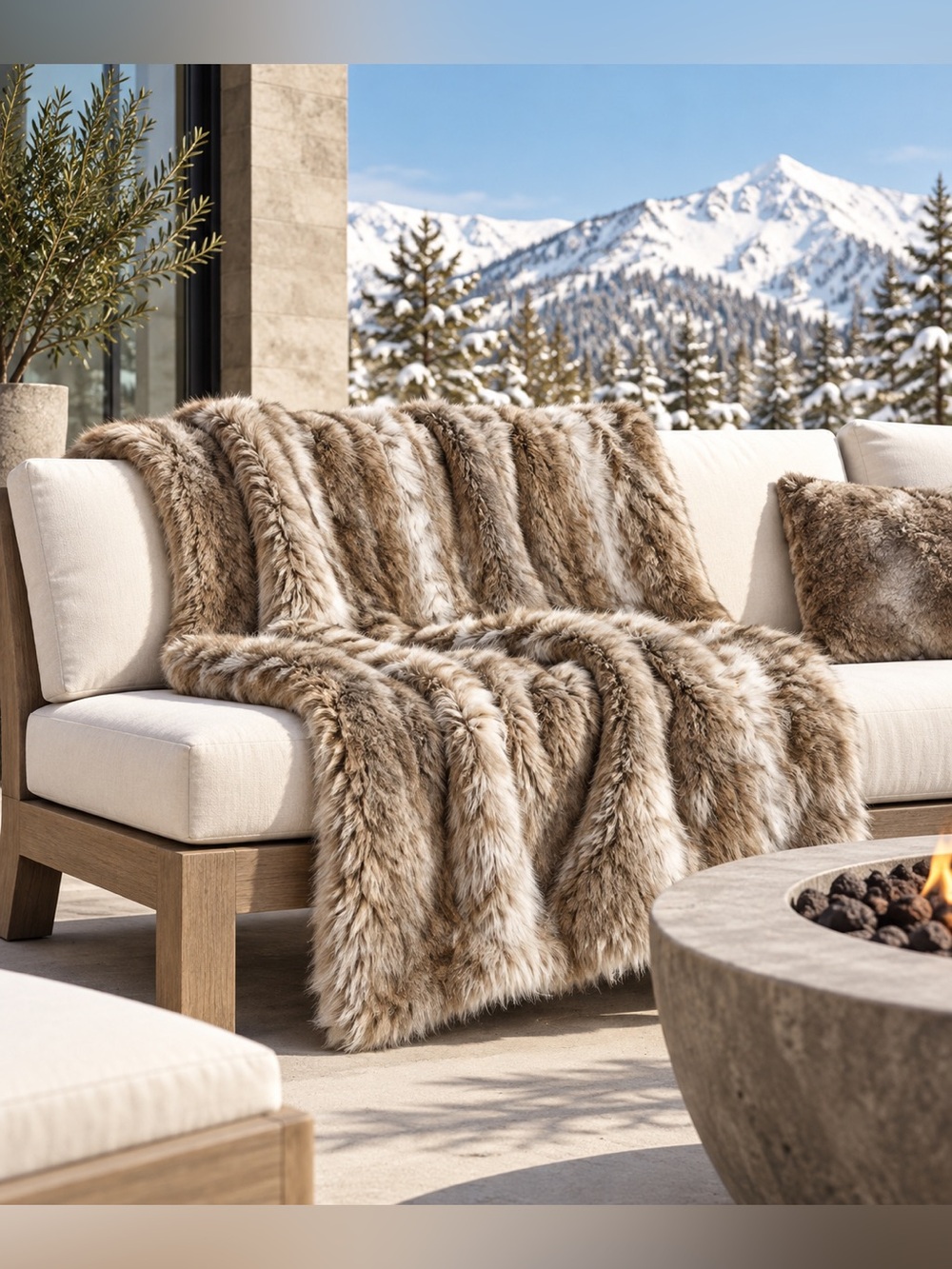 RH Restoration Hardware Luxe Faux Fur Throw Blanket 60x80 Oversized - Picture 7 of 7